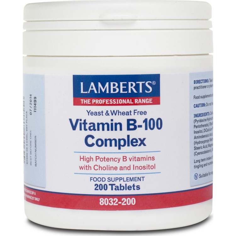 LAMBERTS VITAMIN B-100 COMPLEX (ΣΥΜΠΛΕΓΜΑ ΒΙΤΑΜΙΝΩΝ Β) 200tabs