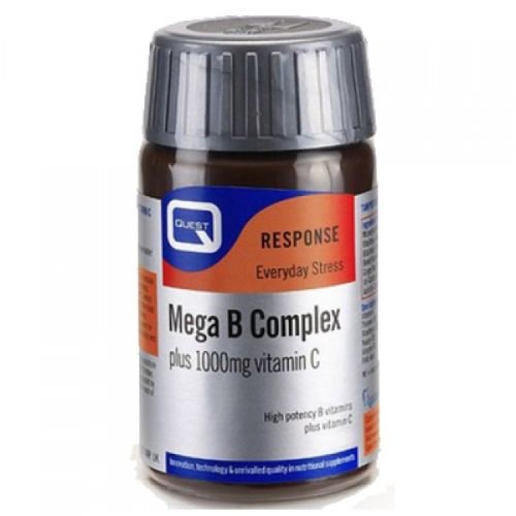 QUEST VITAMIN B-COMPLEX (MEGA B COMPLEX Plus 1000mg Vit.C) 30tabs